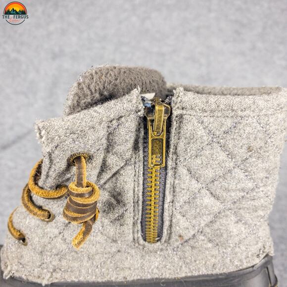 Sperry Saltwater Emboss Ankle Duck Boots Gray Black Waterproof Women's Size 9 - Picture 11 of 12